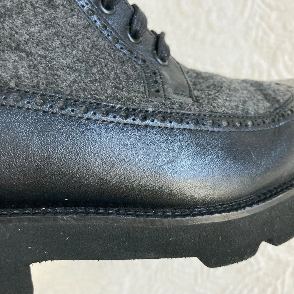 Jared Lang Men’s Wayne boots zip up wingtip wool & leather size 41, US 8